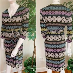DVF Wrap Dress, Sz 12, Geometric Pattern